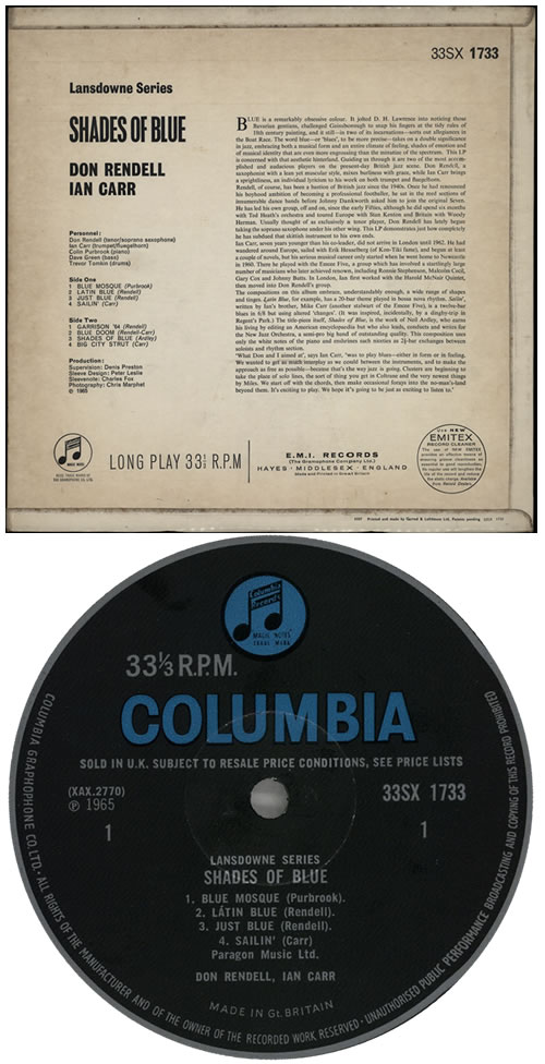 Don Rendell & Ian Carr Shades Of Blue - 1st UK vinyl LP album (LP